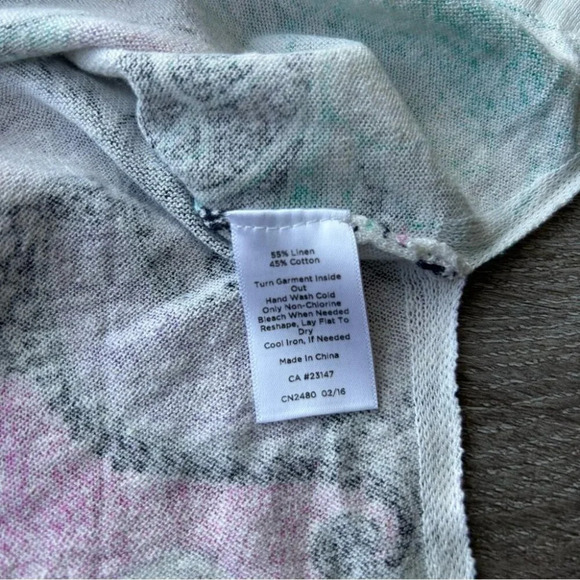 Talbots Multi Color Floral Mandala Linen Sleeveless Blouse Tank Top - Picture 9 of 14